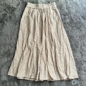 NWOT! A New Day Tan and Cream Striped Maxi Skirt